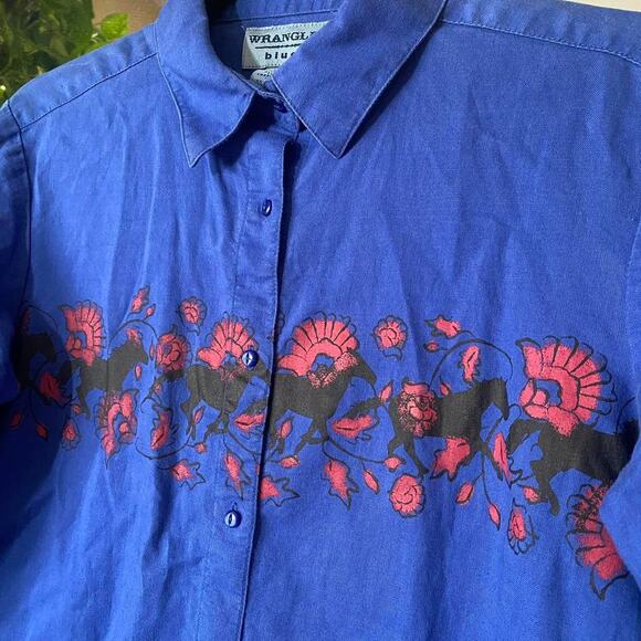 VINTAGE Wrangler Blues Button Down - Picture 4 of 5
